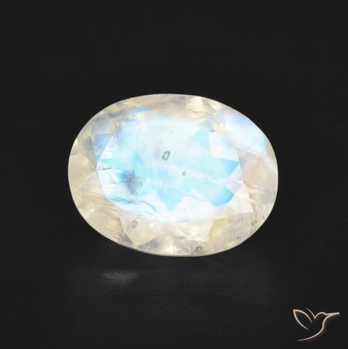 1.71ct 天然 蓝白色 彩虹月长石, 椭圆形, 透明