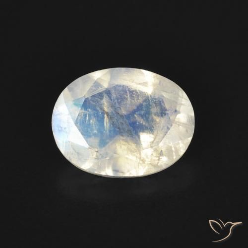 1.45ct 天然 蓝白色 彩虹月长石, 椭圆形, 透明