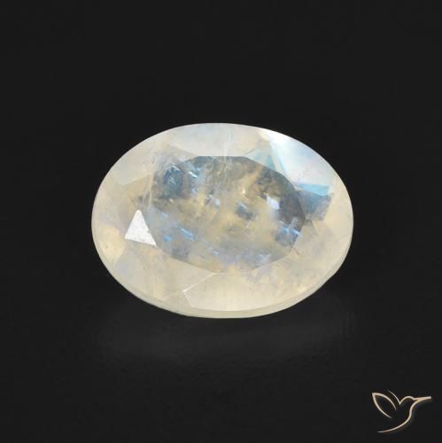 1.16ct 天然 蓝白色 彩虹月长石, 椭圆形, 透明