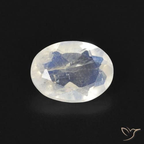 1.15ct 天然 蓝白色 彩虹月长石, 椭圆形, 透明