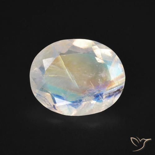 2.70ct 天然 蓝白色 彩虹月长石, 椭圆形, 透明