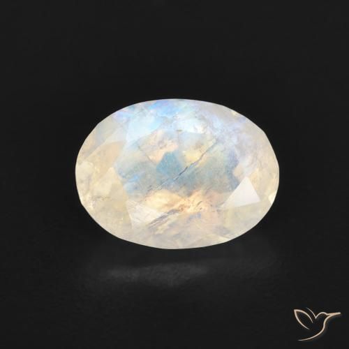 1.18ct 天然 蓝白色 彩虹月长石, 椭圆形, 透明