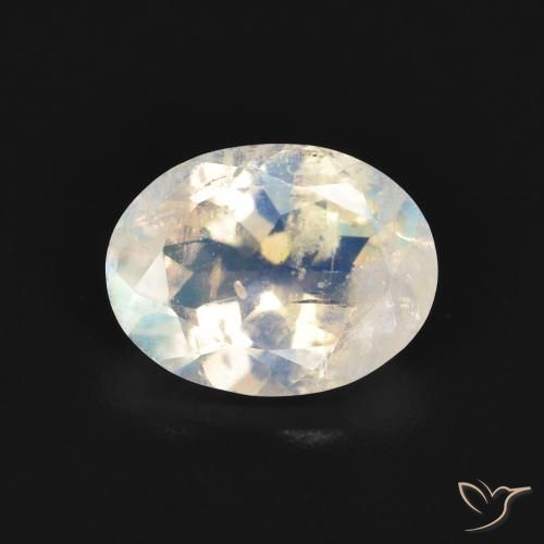 1.61ct 天然 蓝白色 彩虹月长石, 椭圆形, 透明