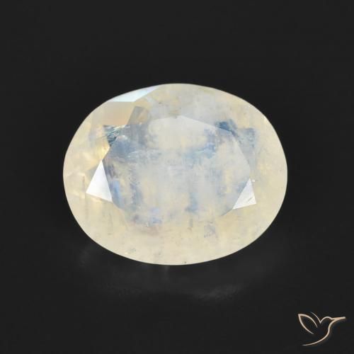 2.69ct 天然 蓝白色 彩虹月长石, 椭圆形, 透明