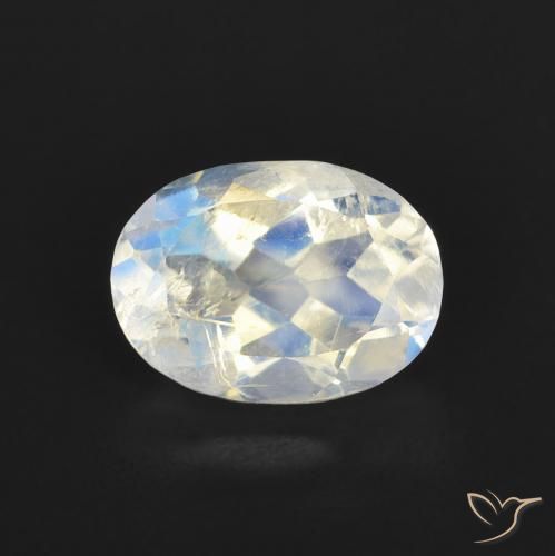 1.22ct 天然 蓝白色 彩虹月长石, 椭圆形, 透明