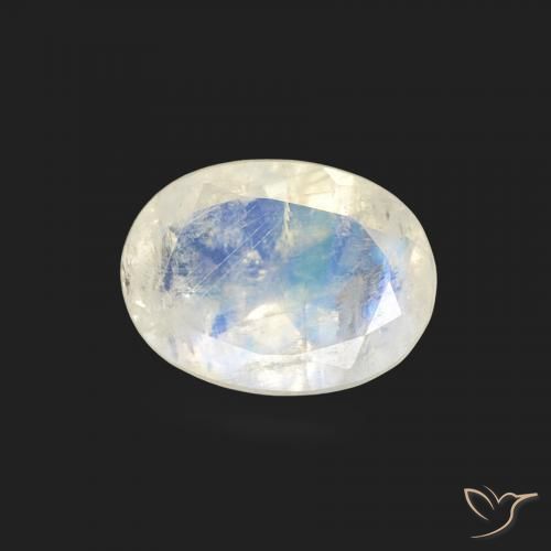 1.07克拉天然彩虹月长石，椭圆形，透明
