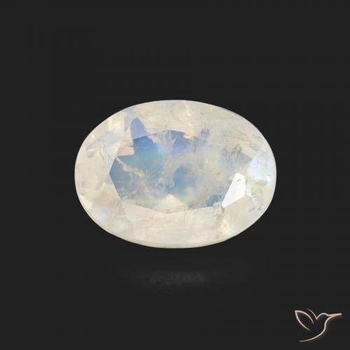 1.10ct 天然 蓝白色 彩虹月长石, 椭圆形, 透明