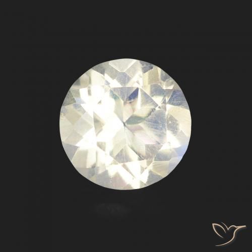 0.48ct 天然 蓝白色 彩虹月长石, 圆形的, 透明