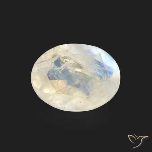 1.15ct 天然 蓝白色 彩虹月长石, 椭圆形, 透明