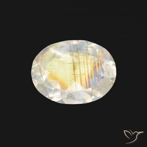 1.19ct 天然 蓝白色 彩虹月长石, 椭圆形, 透明