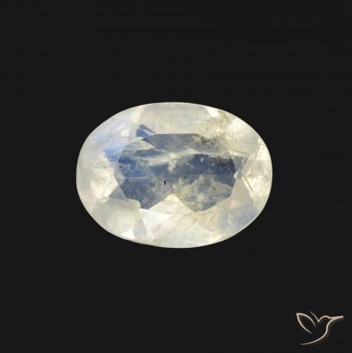 1.04ct 天然 蓝白色 彩虹月长石, 椭圆形, 透明