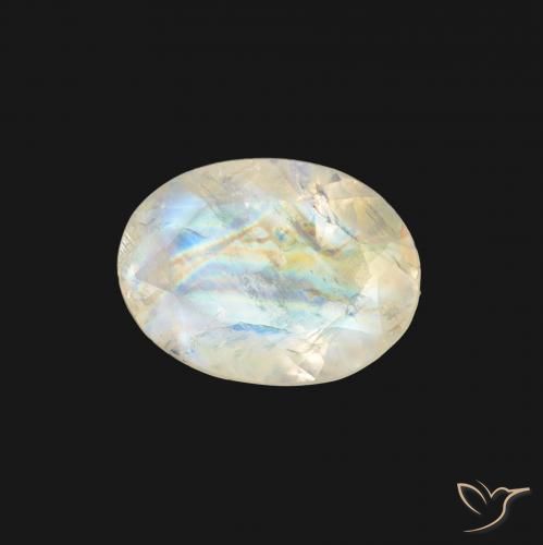 1.11克拉天然彩虹月长石，椭圆形，透明