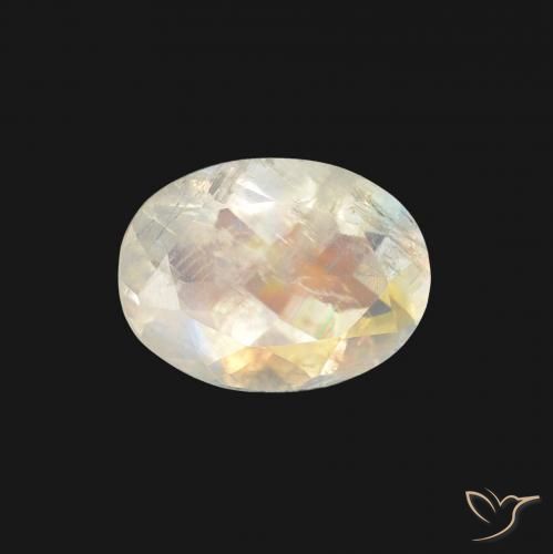 1.21ct 天然 蓝白色 彩虹月长石, 椭圆形, 透明