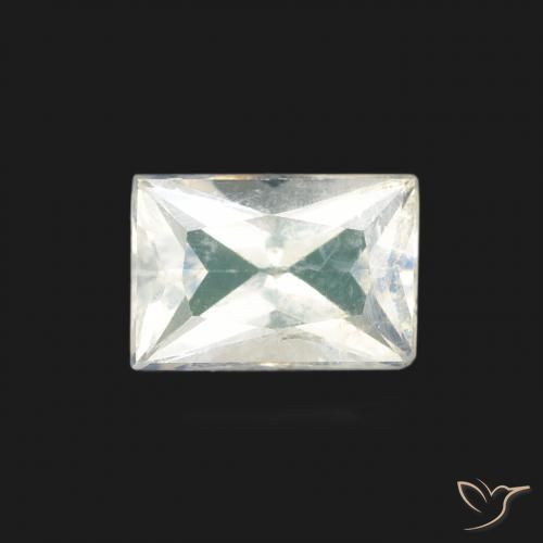 0.50ct 天然 蓝白色 彩虹月长石, 狭长方形, 透明