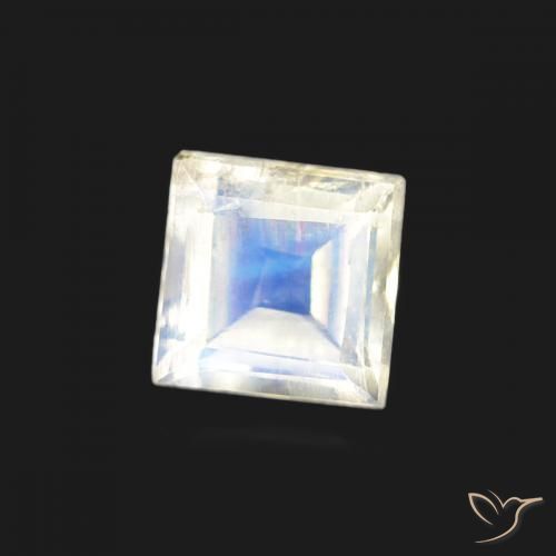 0.33克拉天然彩虹月长石，正方形，透明