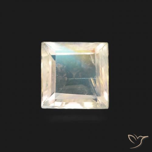0.50ct 天然 蓝白色 彩虹月长石, 正方形, 透明