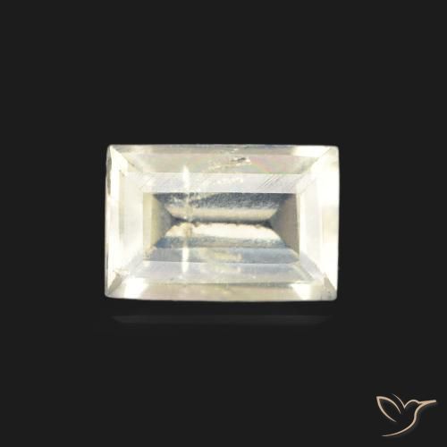 0.46ct 天然 蓝白色 彩虹月长石, 狭长方形, 透明