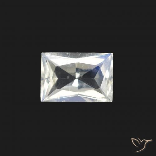 0.47ct 天然 蓝白色 彩虹月长石, 狭长方形, 透明