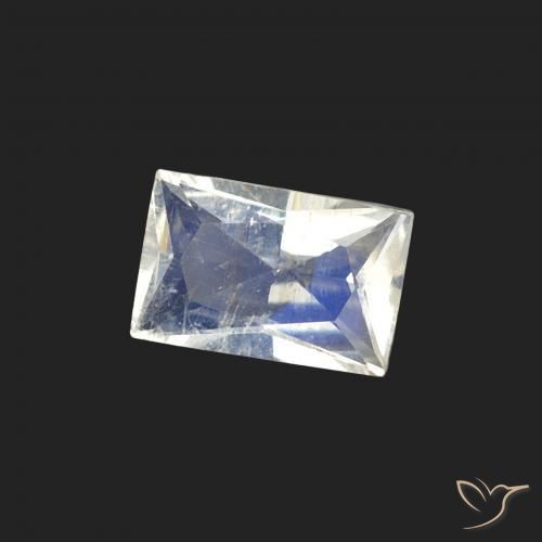 0.50克拉天然彩虹月长石，狭长方形，透明