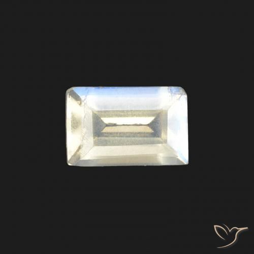 0.47ct 天然 蓝白色 彩虹月长石, 狭长方形, VS