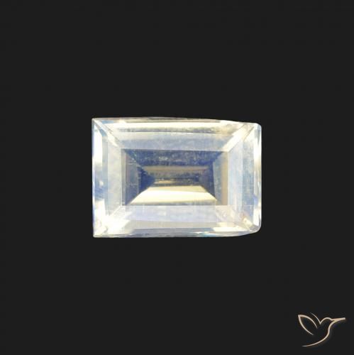0.82ct 天然 蓝白色 彩虹月长石, 狭长方形, VS