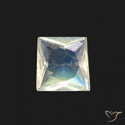 0.27ct 天然 蓝白色 彩虹月长石, 正方形, 透明