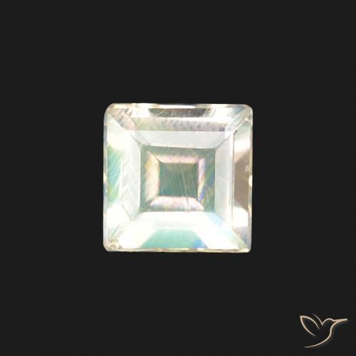 0.30ct 天然 蓝白色 彩虹月长石, 正方形, 透明