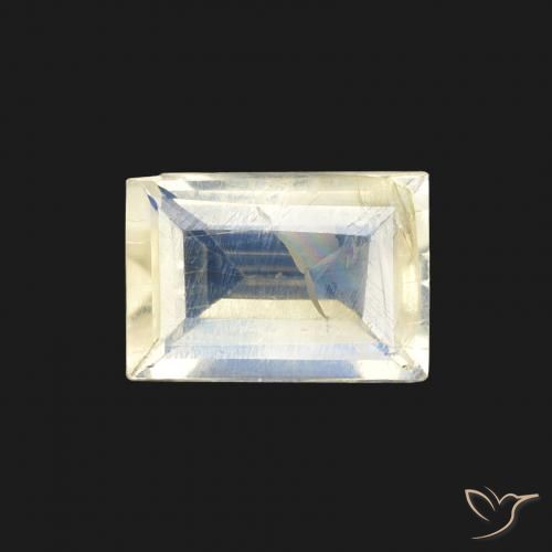 0.76ct 天然 蓝白色 彩虹月长石, 狭长方形, 透明