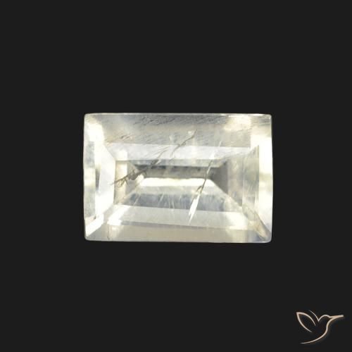 0.59ct 天然 蓝白色 彩虹月长石, 狭长方形, 透明