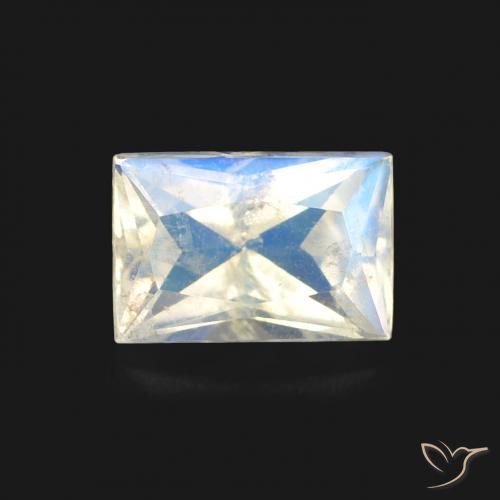 0.56ct 天然 蓝白色 彩虹月长石, 狭长方形, 透明