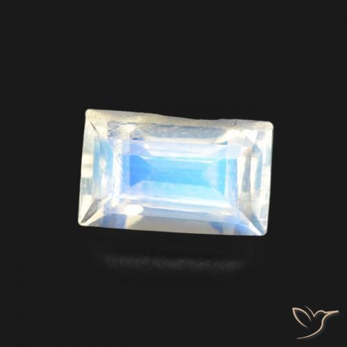 0.50克拉天然彩虹月长石，狭长方形，透明