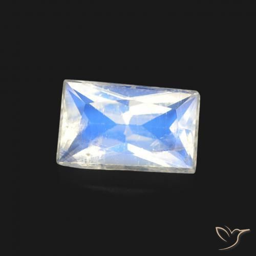 0.45克拉天然彩虹月长石，狭长方形，透明