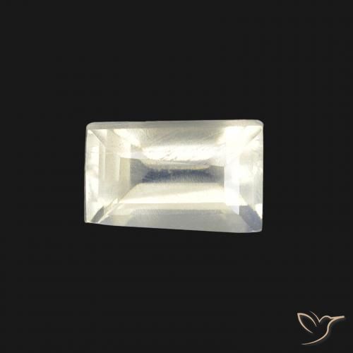 0.53ct 天然 蓝白色 彩虹月长石, 狭长方形, 透明