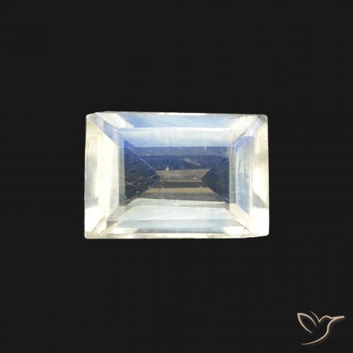 0.72ct 天然 蓝白色 彩虹月长石, 狭长方形, 透明