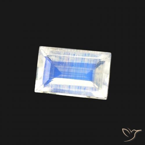 0.44克拉天然彩虹月长石，狭长方形，透明