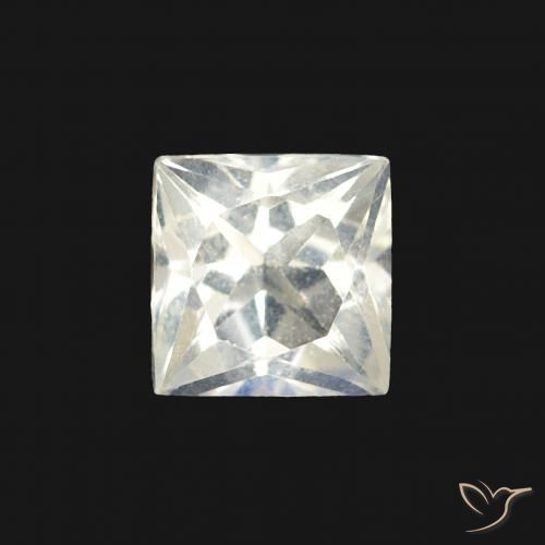 0.36ct 天然 蓝白色 彩虹月长石, 正方形, 透明