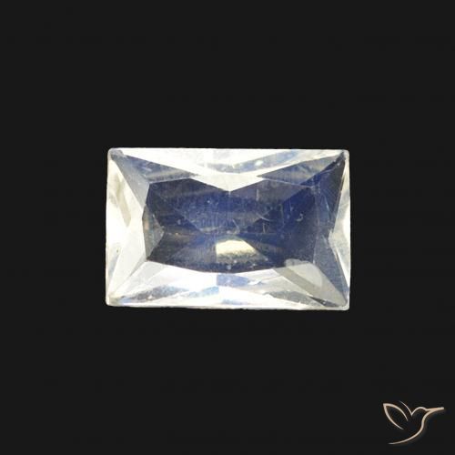 0.43ct 天然 蓝白色 彩虹月长石, 狭长方形, 透明