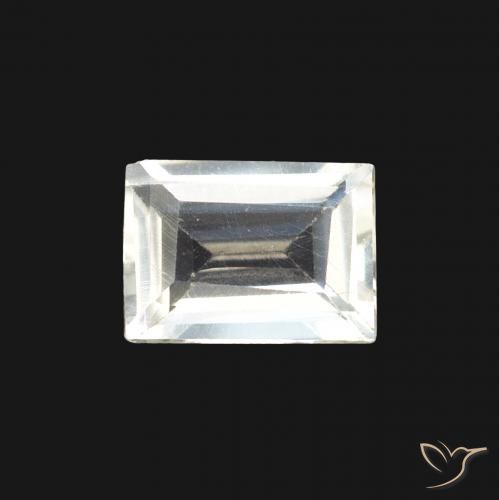 0.75ct 天然 蓝白色 彩虹月长石, 狭长方形, 透明