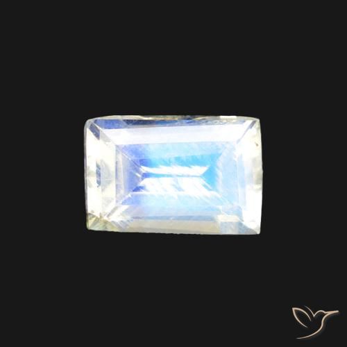 0.54ct 天然 蓝白色 彩虹月长石, 狭长方形, 透明