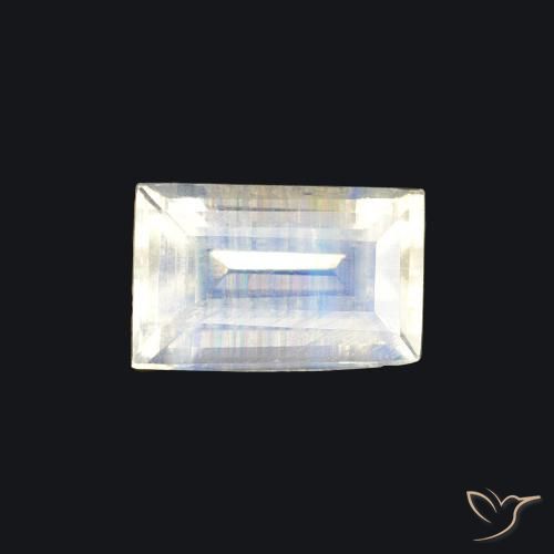 0.54ct 天然 蓝白色 彩虹月长石, 狭长方形, 透明