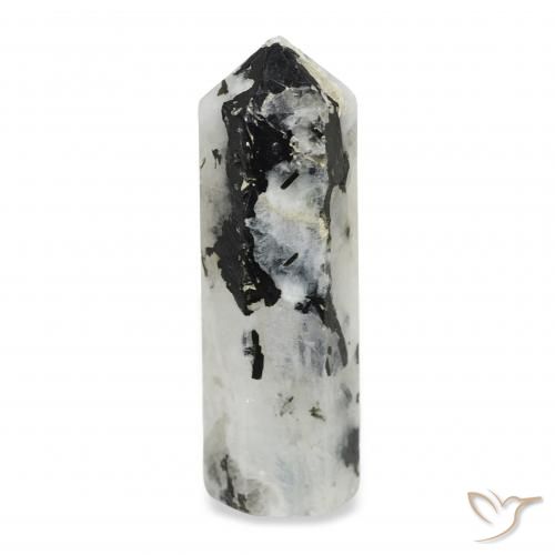 27.92ct 天然 白配黑 彩虹月长石, 花式切割, 不透明