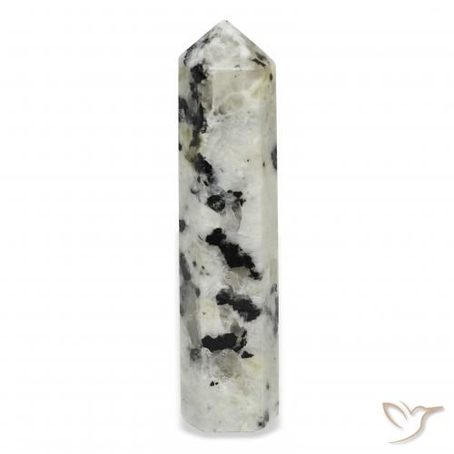 39.66ct 天然 白配黑 彩虹月长石, 花式切割, 不透明