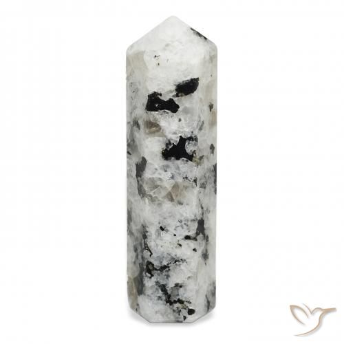 46.59ct 天然 白配黑 彩虹月长石, 花式切割, 不透明