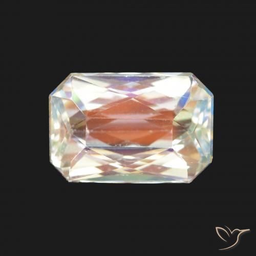 2.36ct 天然 多色白 彩虹月长石, 祖母绿式切割, VS