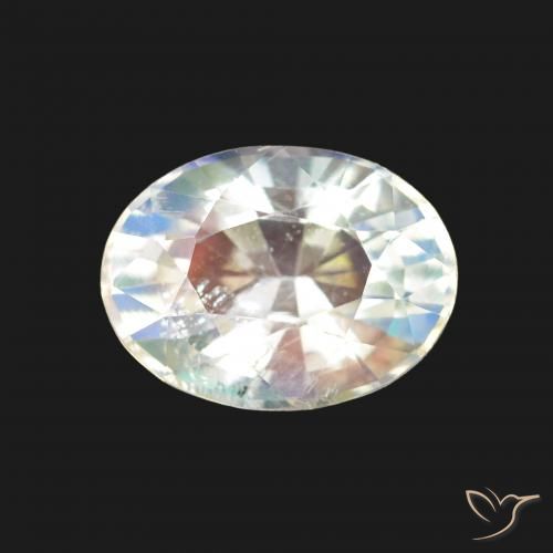 1.64ct 天然 多色白 彩虹月长石, 椭圆形, VS