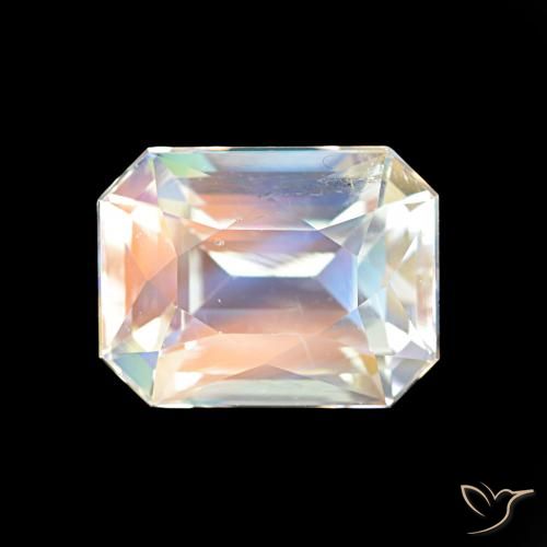 2.47ct 多色白 彩虹月长石, 祖母绿式切割, VVS-VS