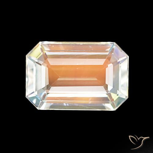 2.62ct 多色白 彩虹月长石, 祖母绿式切割, VVS
