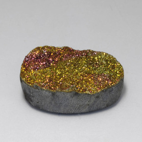 18.80克拉天然多色彩虹黄铁矿，椭圆形切割，21.4×14.7毫米，不透明