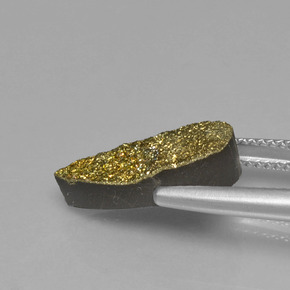 5.04克拉天然彩虹黄铁矿，梨形，不透明