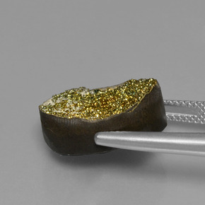 9.90克拉天然彩虹黄铁矿，椭圆形切割，不透明